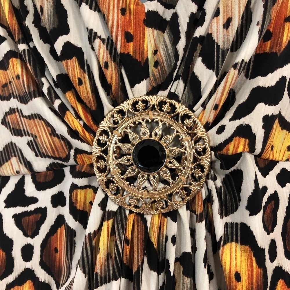 PETER NYGÅRD Sleeveless Animal Print + Medallion Jersey Angle Blouse XL - Picture 3 of 9
